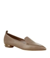Nicholas Kirkwood Beya Pebbled Leather Point-toe Loafers In Taupe