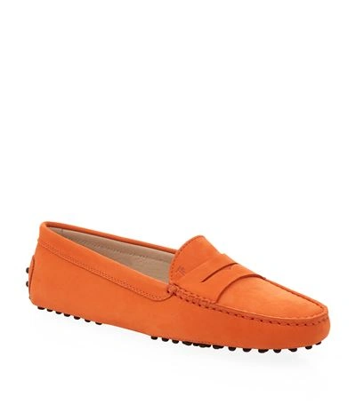 Tod's Gommino Driving Shoes In Leather In Orange