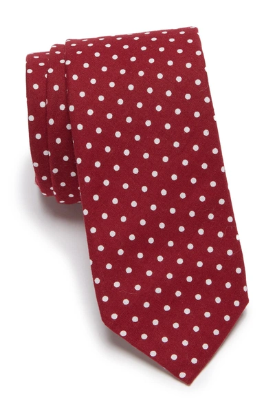 Shop Original Penguin Wenson Dot Print Tie In Burgundy