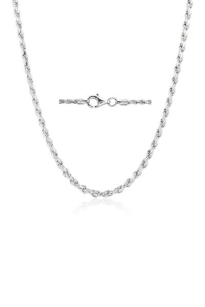 Best Silver Inc. Best Silver Sterling Silver Rope Chain 20" In Silver