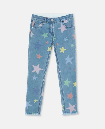 Shop Stella Mccartney Kids Multicolour Multicolour Stars Skinny Denim Trousers In Multicolor