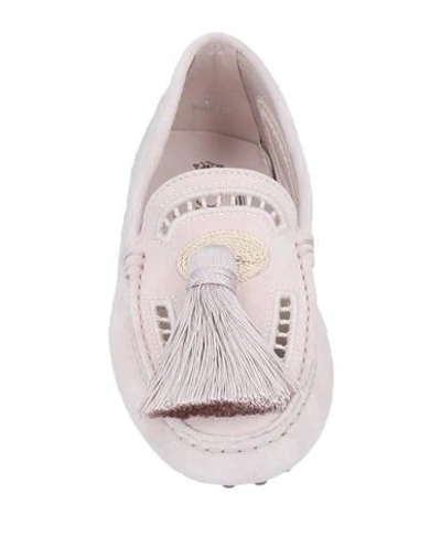 Shop Tod's Woman Loafers Light Pink Size 7 Soft Leather