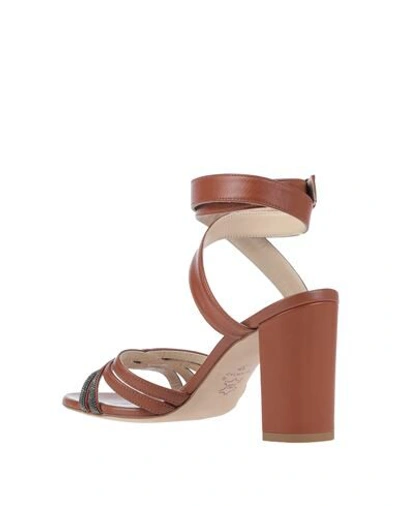 Shop Fabiana Filippi Woman Sandals Brown Size 7 Soft Leather