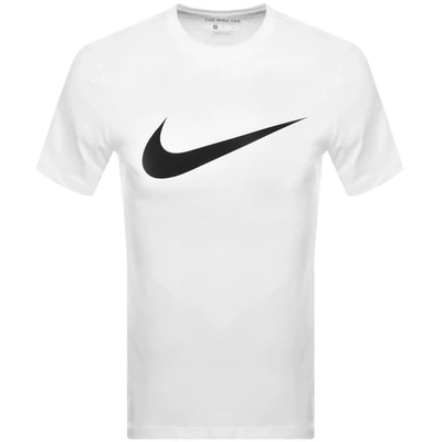 Shop Nike Crew Neck Icon Swoosh T Shirt White