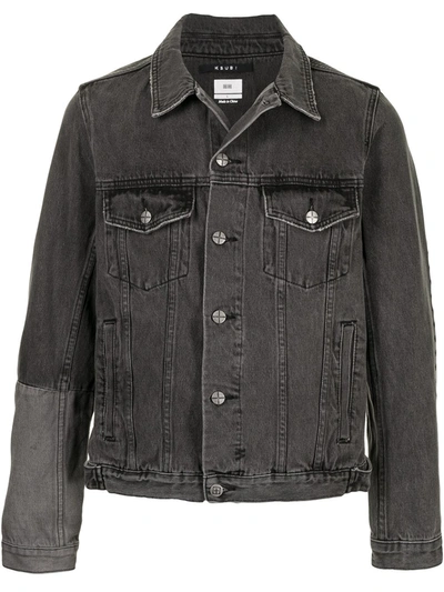 Shop Ksubi Contrast-panel Denim Jacket In Black