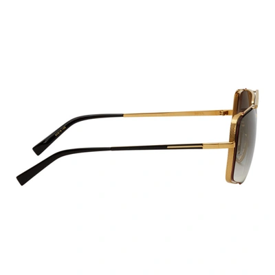 Shop Dita Gold & Grey Midnight Special Sunglasses In Yellowgold