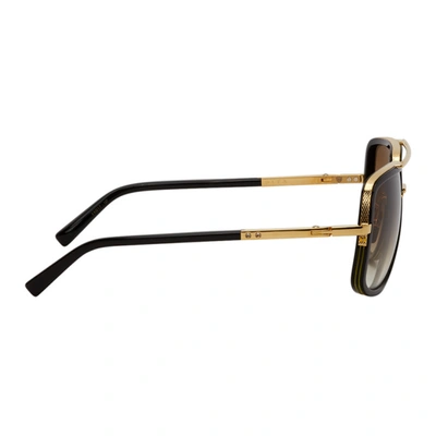 Shop Dita Black & Gold Mach-one Sunglasses In Blackgh18k