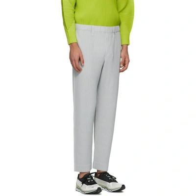 Shop Issey Miyake Grey Basics Trousers In 11 Light Gr