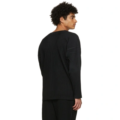 Shop Issey Miyake Black Basics Cardigan In 15 Black