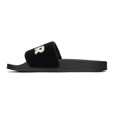 Shop Marni Black & White Terrycloth Sandals In Zl754 Black