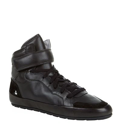 Shop Isabel Marant Bessy High-top Leather Sneaker
