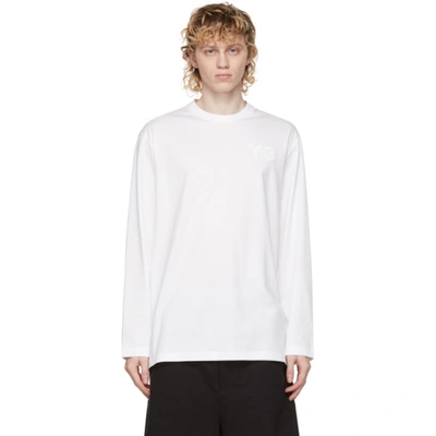 Shop Y-3 White Classic Logo Long Sleeve T-shirt