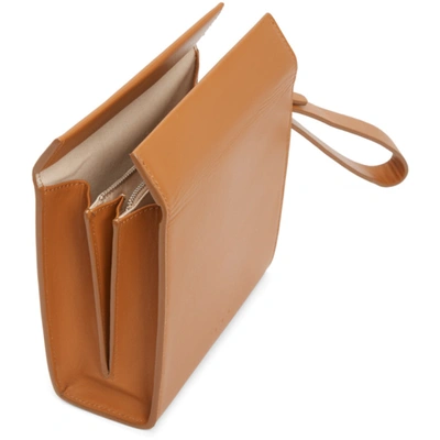 Shop Aesther Ekme Brown Square Pouch In 141 Miel