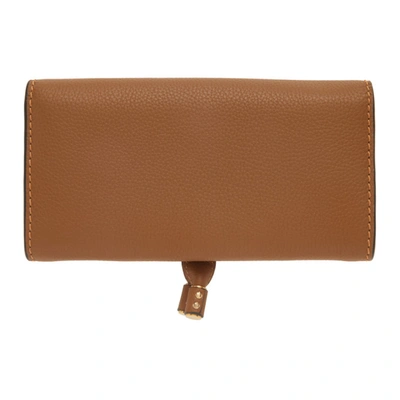 Shop Chloé Brown Long Marcie Flap Wallet In 25m Tan