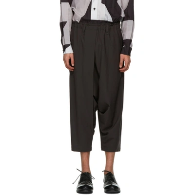 Shop 132 5. Issey Miyake Grey Seamless Bottom Basic Trousers In 13 Charcoal