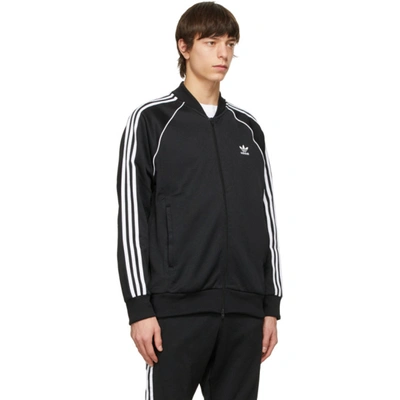 Shop Adidas Originals Black Adicolor Primeblue Sst Track Sweater In Black/white