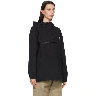 Shop Acne Studios Black Hooded Anorak Jacket In 900 Black