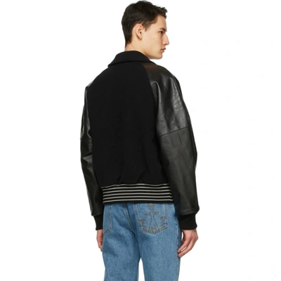 Shop Acne Studios Black Wool Bomber Jacket