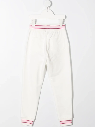 Shop Monnalisa Teen Floral Track Pants In White