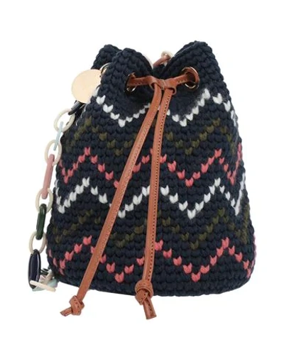 Shop M Missoni Handbags In Dark Blue