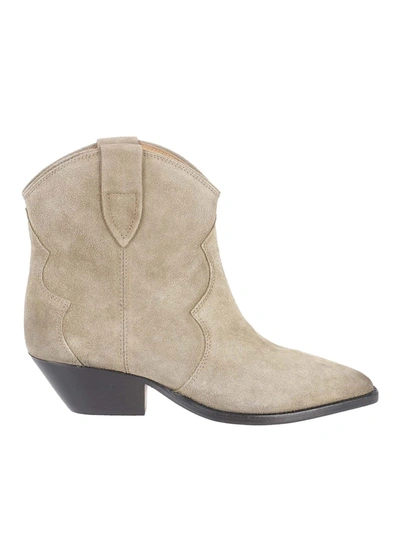 Shop Isabel Marant Dewina Ankle Boots In Grey In Beige