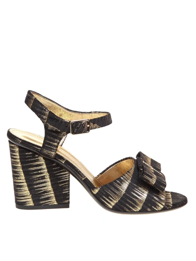 Shop Ferragamo Violet Sandals In Black And Gold