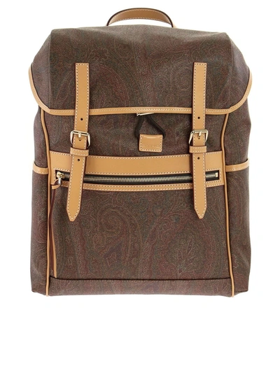 Shop Etro Paisley Jacquard Backpack In Brown