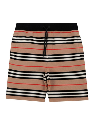 Shop Burberry Icon Stripe Bermuda Shorts In Beige