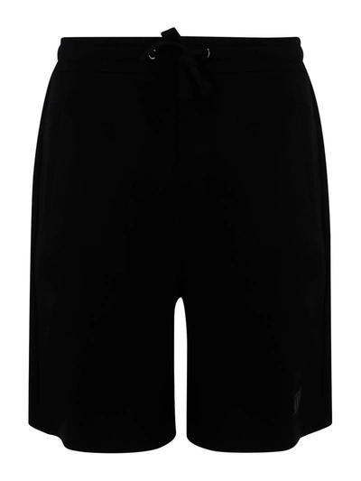 Shop Valentino Vltn Viscose Blend Shorts In Black