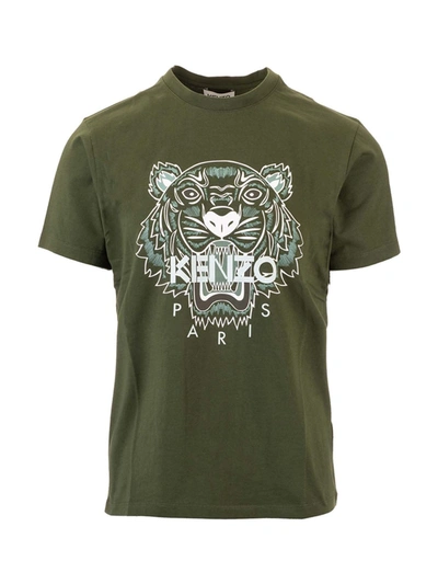 Shop Kenzo Tiger T-shirt In Khaki Green