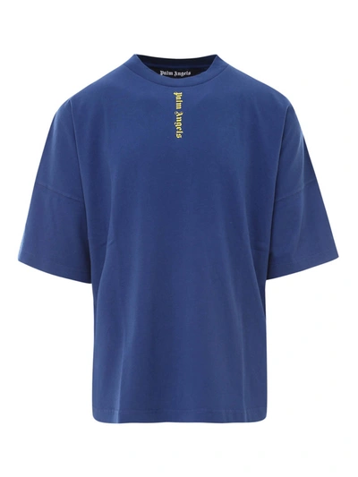 Shop Palm Angels Oversized Cotton T-shirt In Blue
