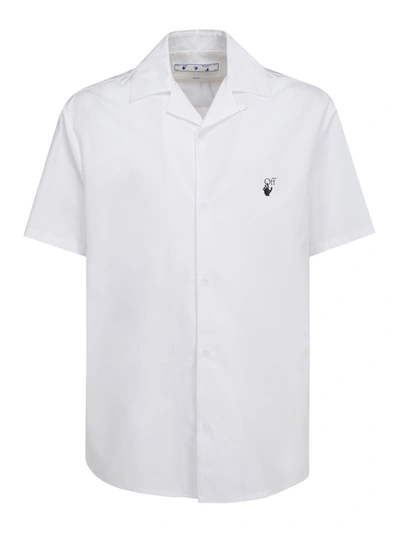 Shop Off-white Half Sleeves Shirt With Logo In White
