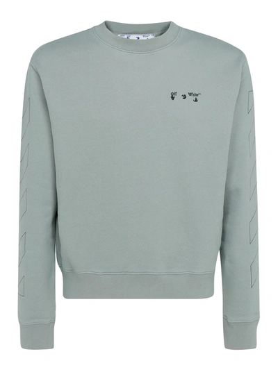 Shop Off-white Swimming Man Logo Sweatshirt In Light Grey
