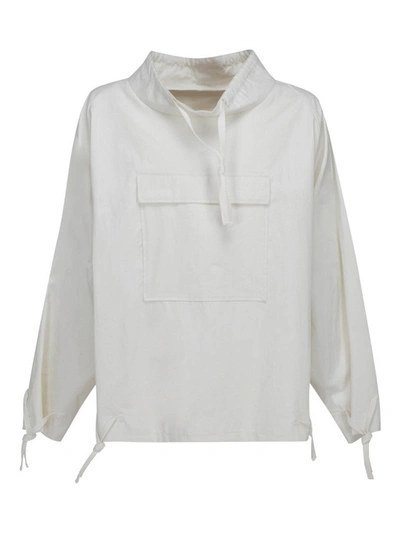 Shop Maison Margiela Hooded Waterproof Ramie Jacket In White