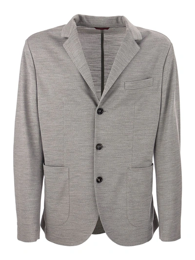 Shop Brunello Cucinelli Relaxed Wool Blazer In Grey