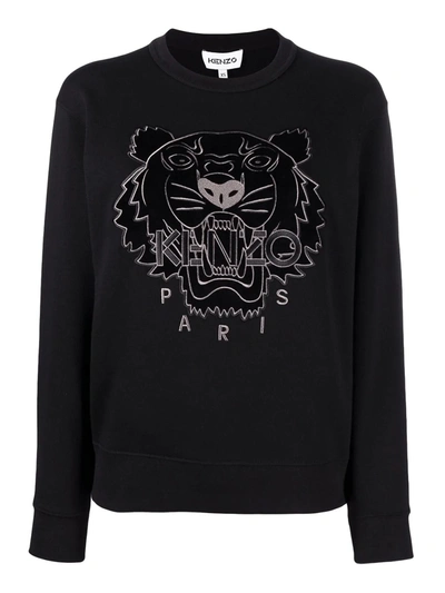 Shop Kenzo Tiger Cotton Sweatshirt In Black