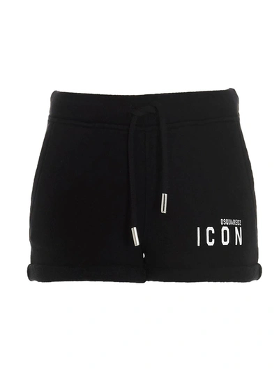 Shop Dsquared2 Shorts With Print In Black