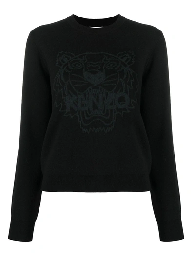 Shop Kenzo Tiger Wool Blend Sweatshirt In Black