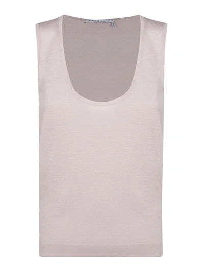 Shop Agnona Giada Tank Top In Taupe