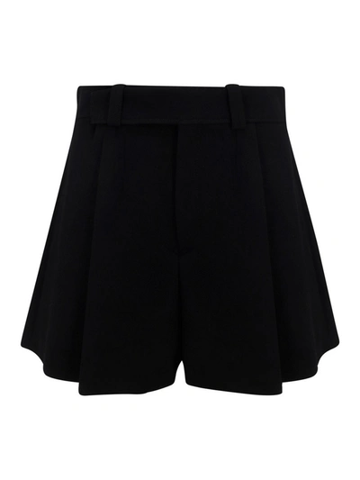 Shop Chloé Cotton Bermuda Shorts In Black