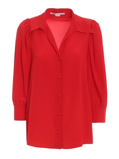 Shop Stella Mccartney Reese Silk Shirt In Red