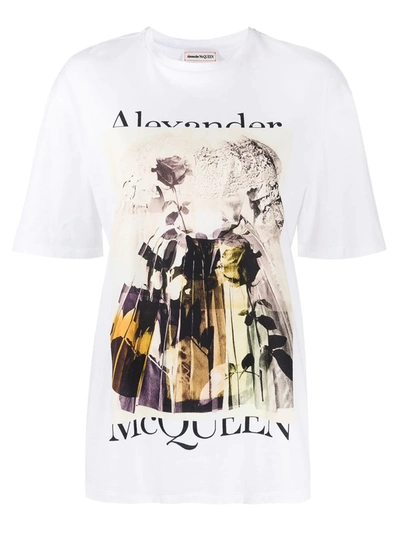 Shop Alexander Mcqueen Graphic Print Cotton T-shirt In White