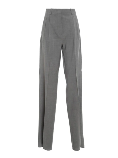Shop Max Mara Calcio Trousers In Grey