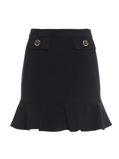 Shop Elisabetta Franchi Crepe Effect Miniskirt In Black