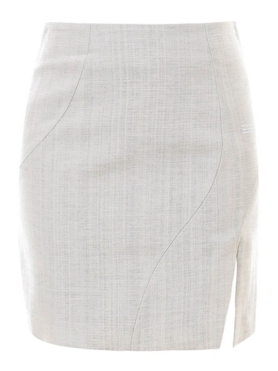 Shop Off-white Viscose Mini Skirt In Light Beige