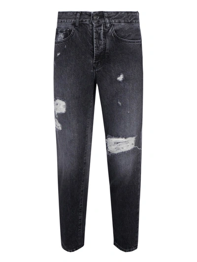 Shop Marcelo Burlon County Of Milan Vintage Effect Straight Leg Jeans In Black