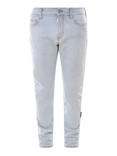 Shop Off-white Denim Skinny Jeans In Light Wash