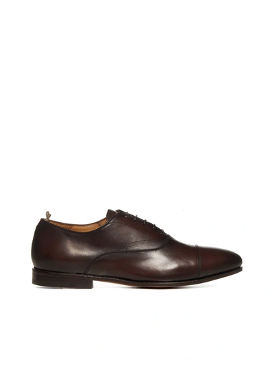 Shop Officine Creative Revien 207 Airbrushed Leather Oxford Shoes In Moro