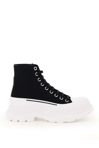 Shop Alexander Mcqueen Tread Sleek Boots In Black Whi Black (black)