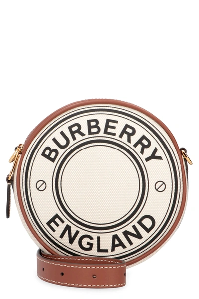 Shop Burberry Louise Fabric Shoulder Bag In Panna